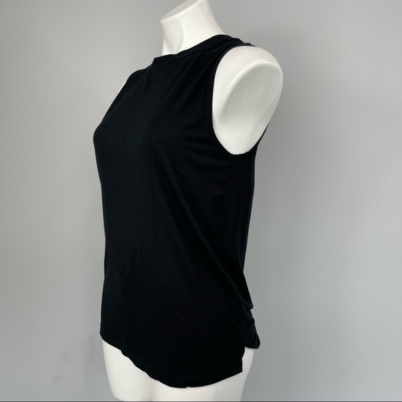 Aritzia Babaton gervasio t-shirt black open cut out drape cross back muscle top - Picture 10 of 16